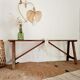 Old country farm bench in wood