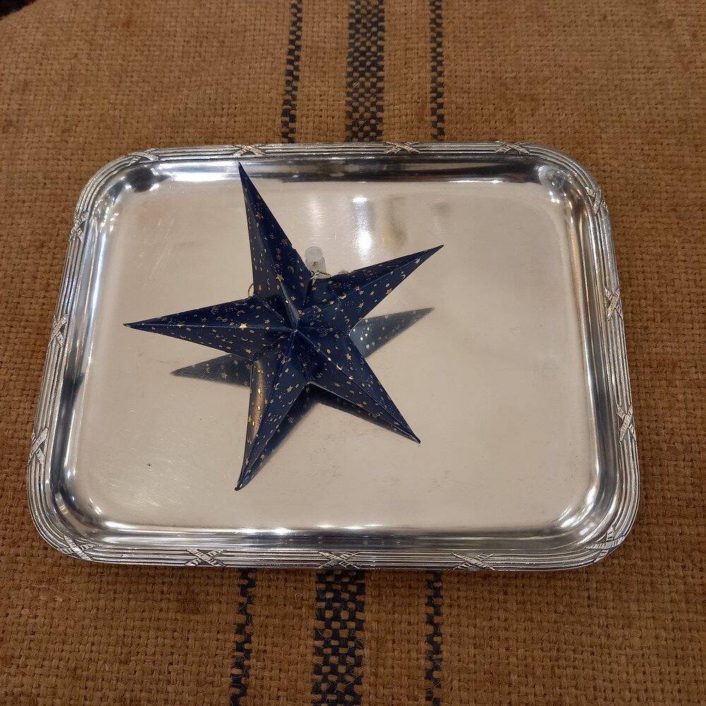 Small silver metal tray