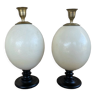 2 chandeliers en œuf d'autruche