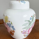 Wedgwood « Meadow Sweet » Pot de gingembre, porcelaine tendre avec motif de fleurs roses et bleues, fabriqué en Angleterre