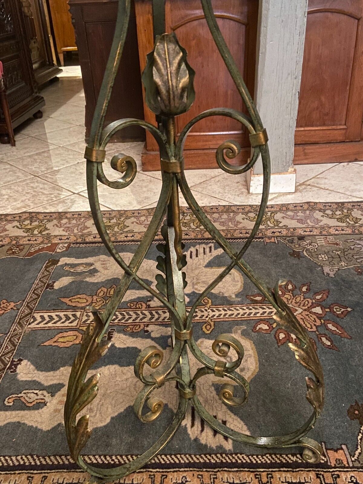 Louis XIV style wrought iron pot holder