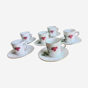 6 espresso cups in Bavarian porcelain Winterling Marktleuthen