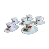 6 tasses à espresso en porcelaine bavaroise Winterling Marktleuthen