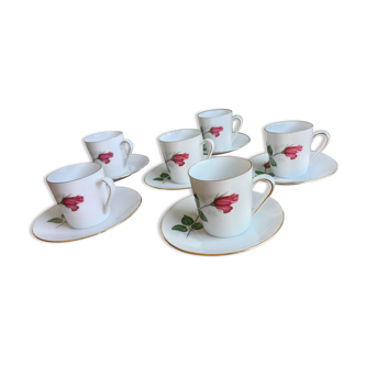 6 espresso cups in Bavarian porcelain Winterling Marktleuthen