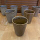 Série De 7 Tasses Gobelets DIGOIN Grès Beige Made In France Vintage #E