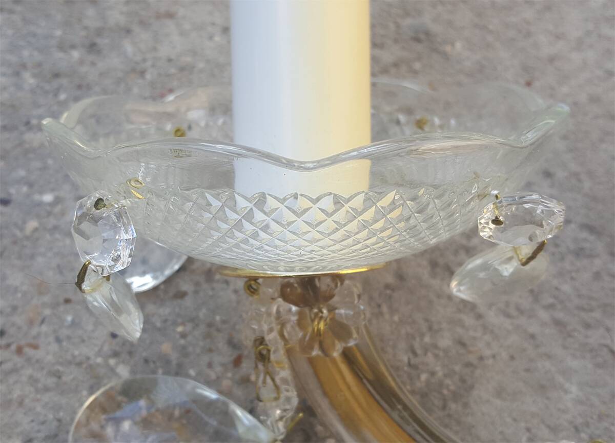 Pair of mid-century Murano glass tassel sconces, Treviso, Italy