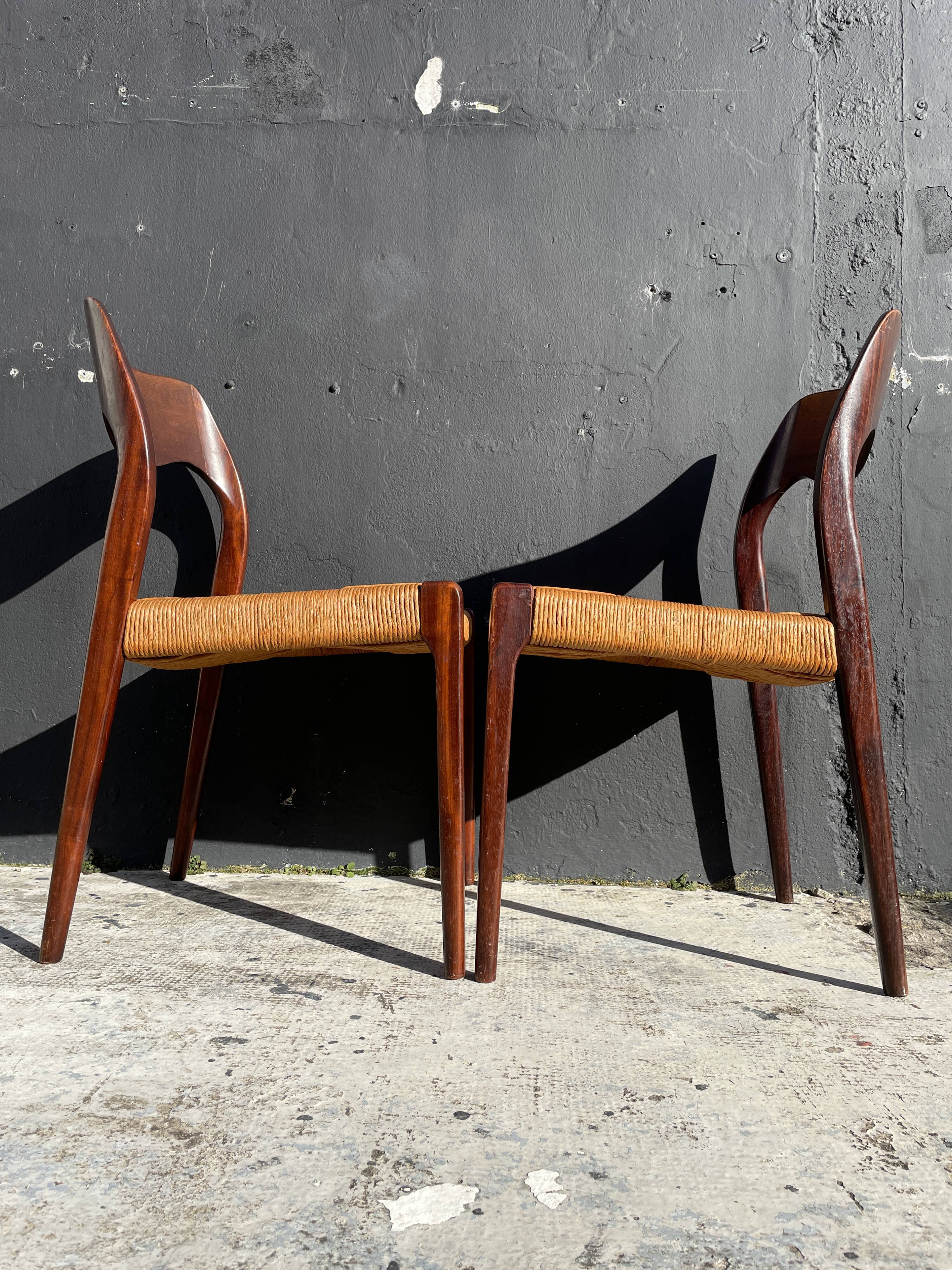 Pair of chairs n°71 by Niel Otto Møller