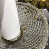 Lustre 5 lumières bronze et cristal