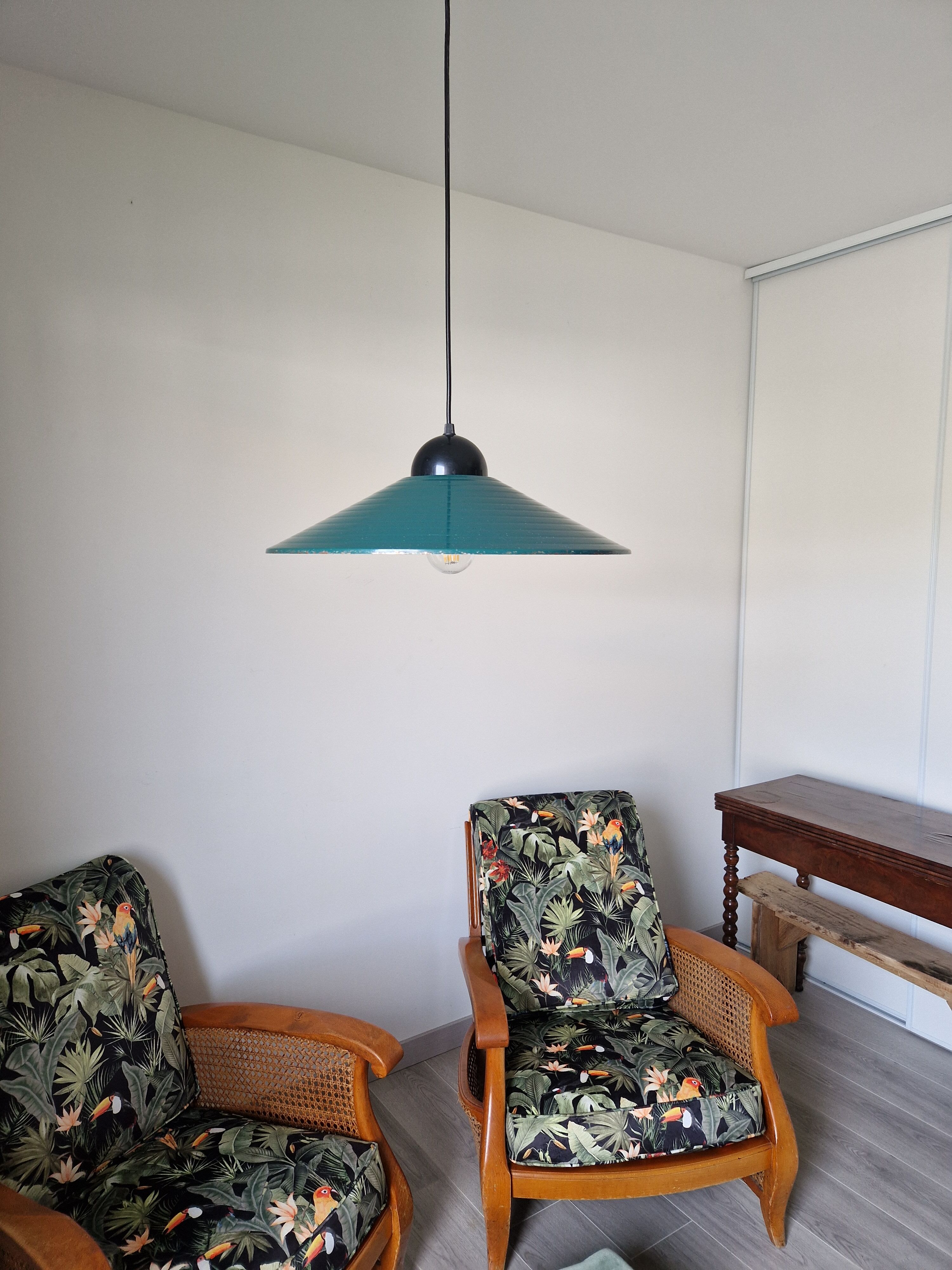Suspension vintage verte