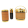 Rattan and chrome ice bucket, bottle and shaker set, France 1970