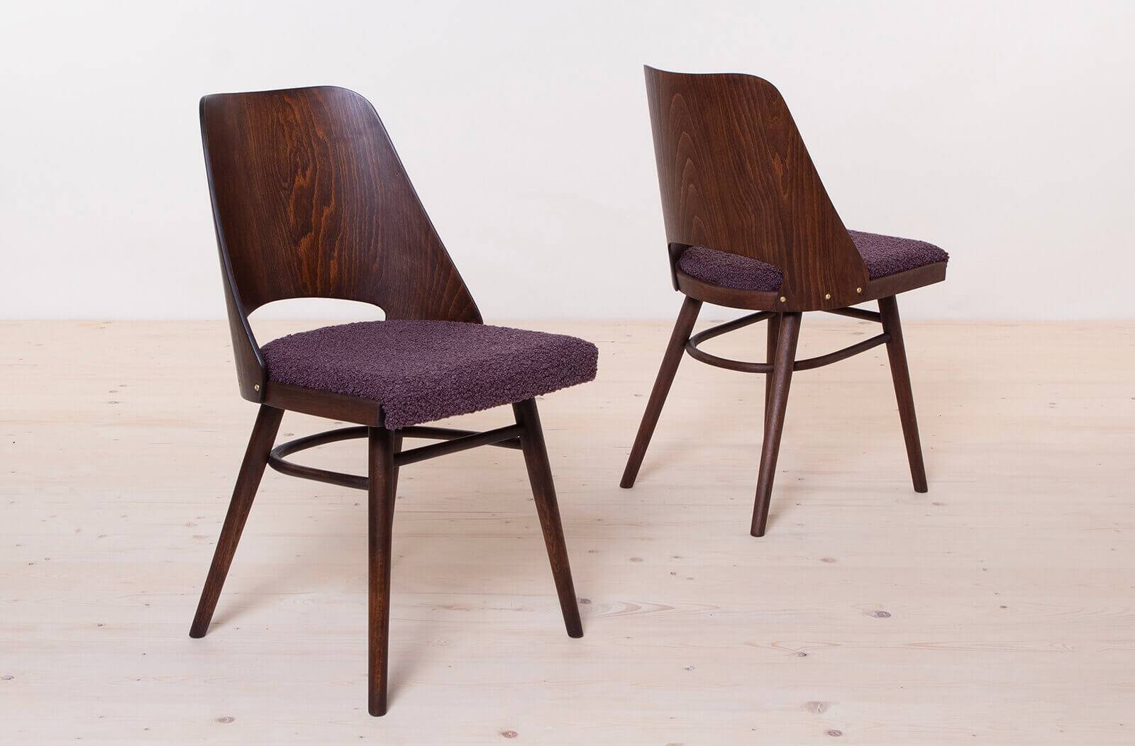 Set of 6 Dining Chairs by R. Hofman for TON, Model 514, 1960s, Reupholstered