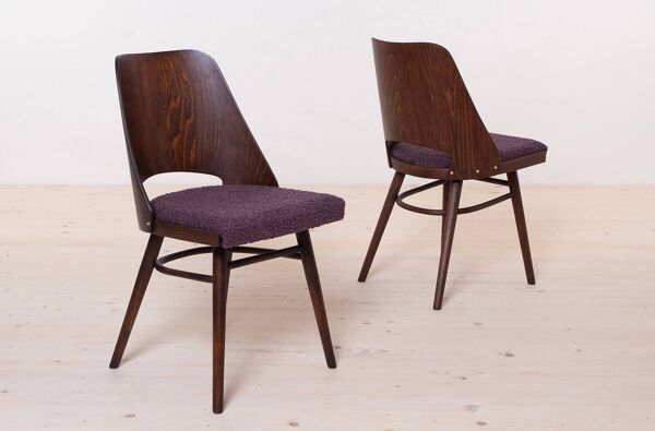 Ensemble de 6 chaises de salle à manger par R. Hofman pour TON, modèle 514, années 1960, retapissées