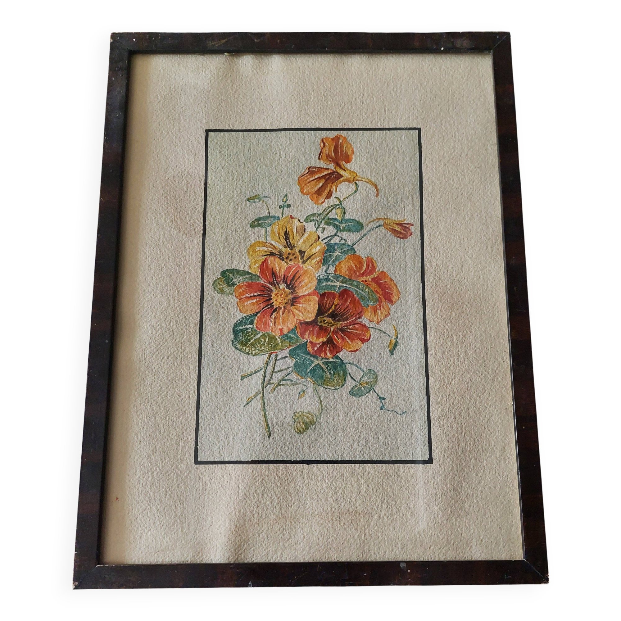 Watercolor bouquet of flowers, first half of the 20th century