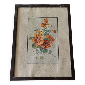 Watercolor bouquet of flowers, first half of the 20th century