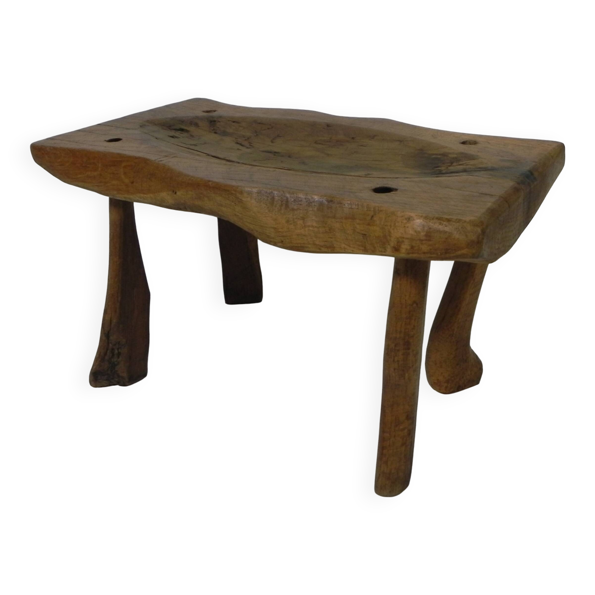 Vintage oak stump stool, 1960s