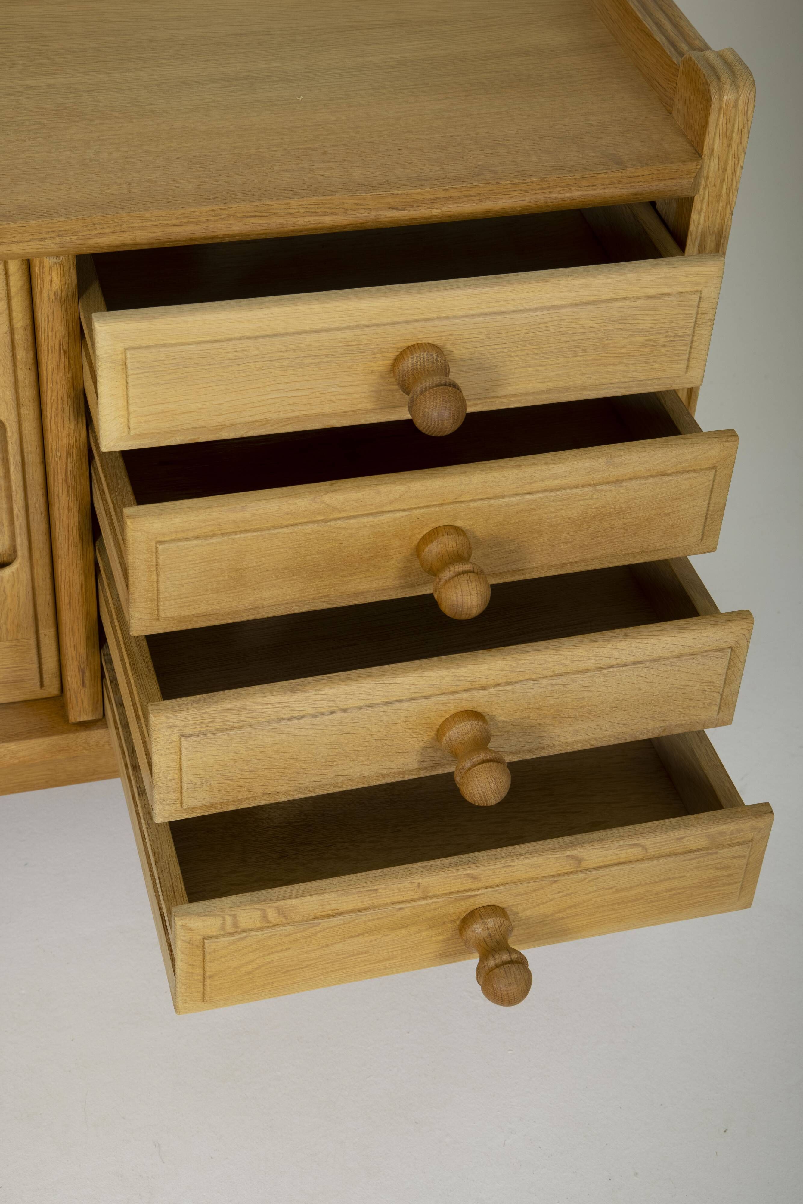 Oak sideboard by Guillerme & Chambron, France 1960s