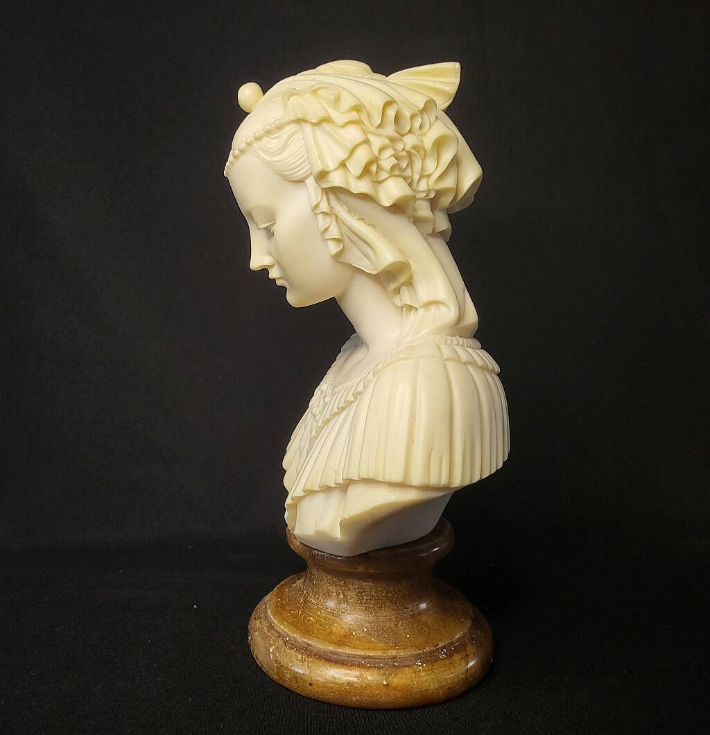 Bust of Angelica Maria by Gianneli Faux Alabaster on Marble