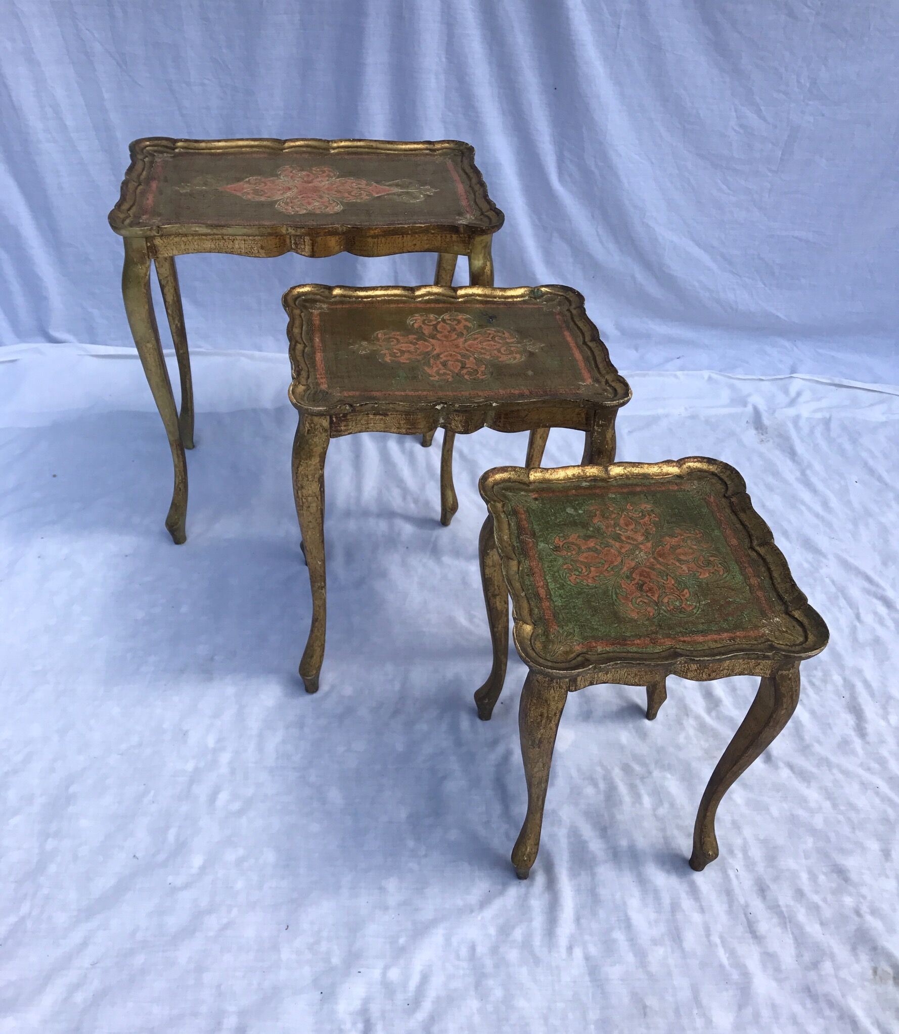 Florentine pull-out tables, 50s/60s