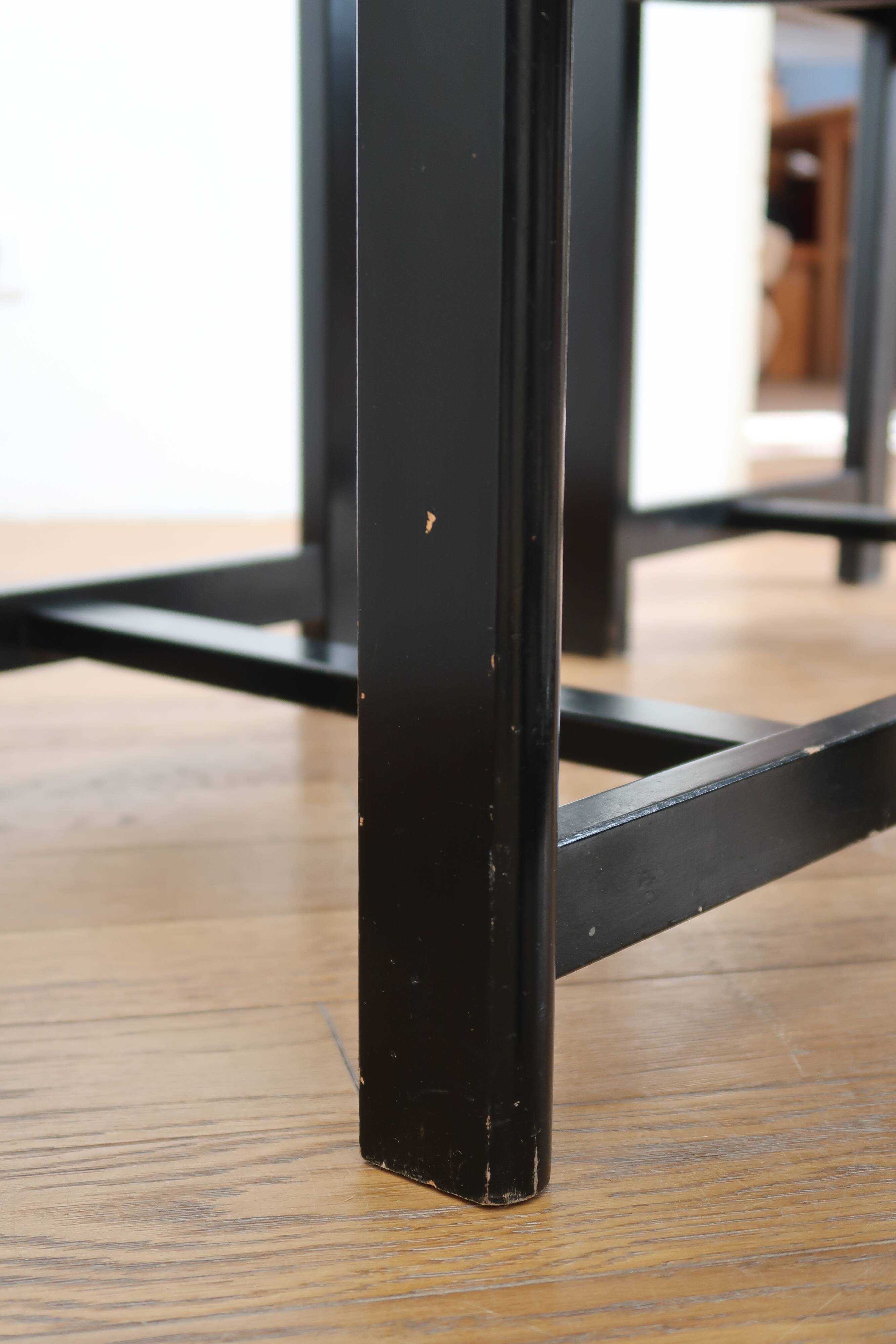 6 black lacquered and terry chairs