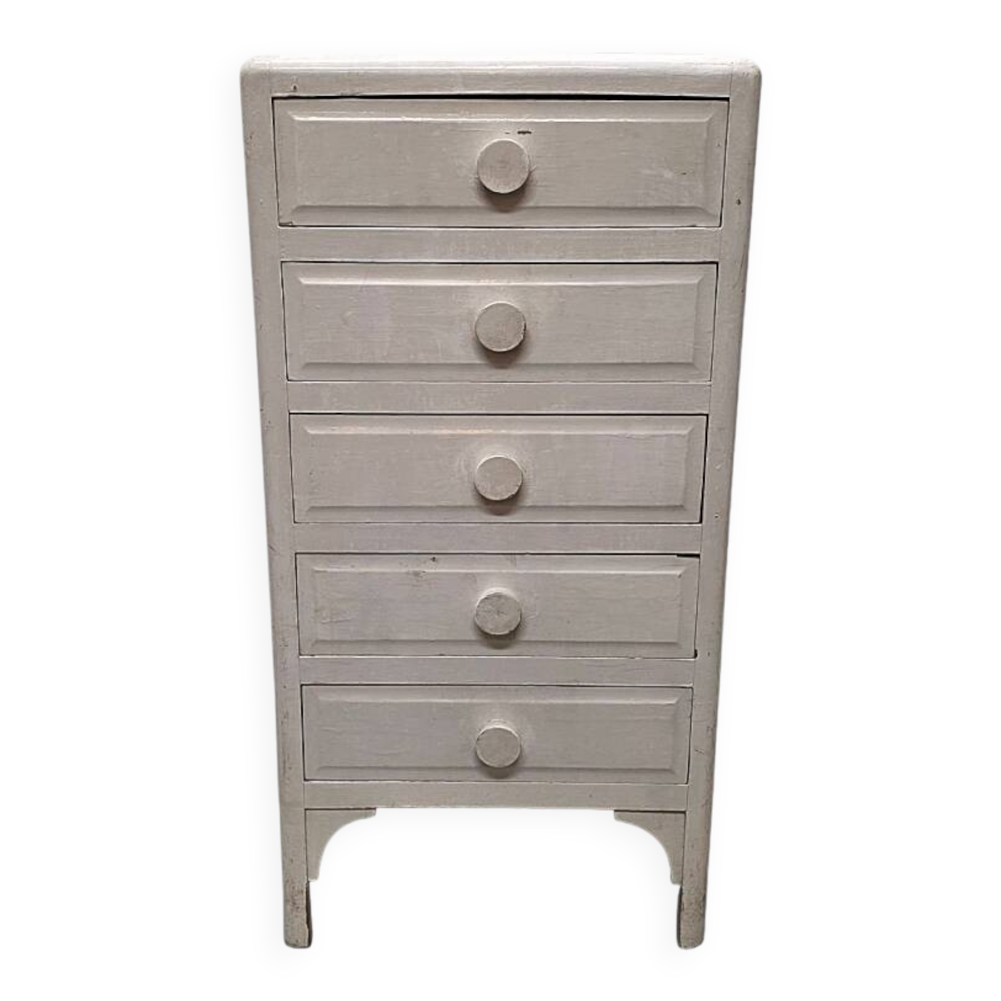 Commode ancienne française blanche/grise, début des années 1900