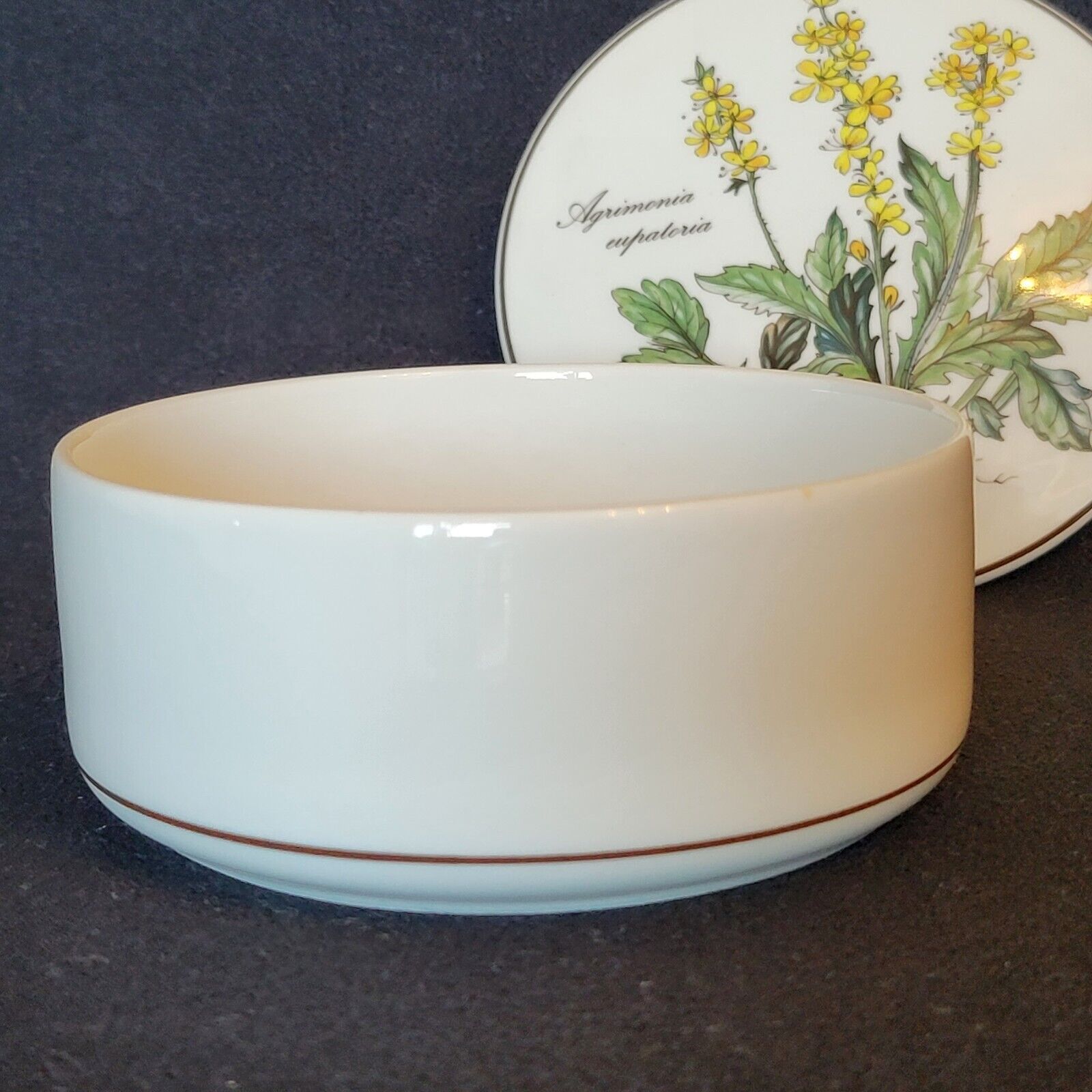 Round porcelain box Villeroy & Boch Botanica Agrimonia Eupatora collection