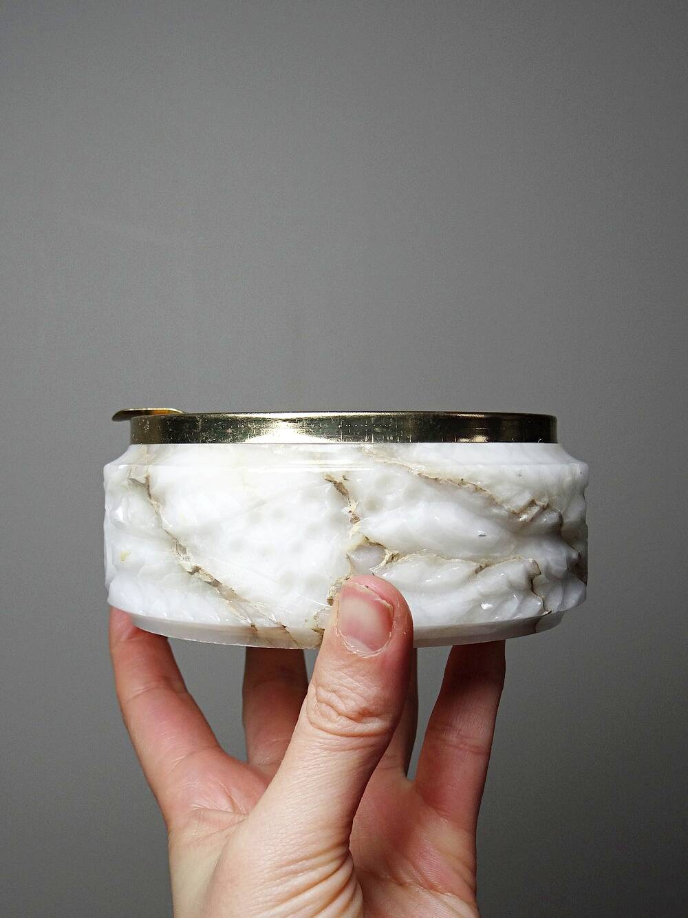 Small alabaster ashtray, vintage Hollywood Regency/Mid Century.