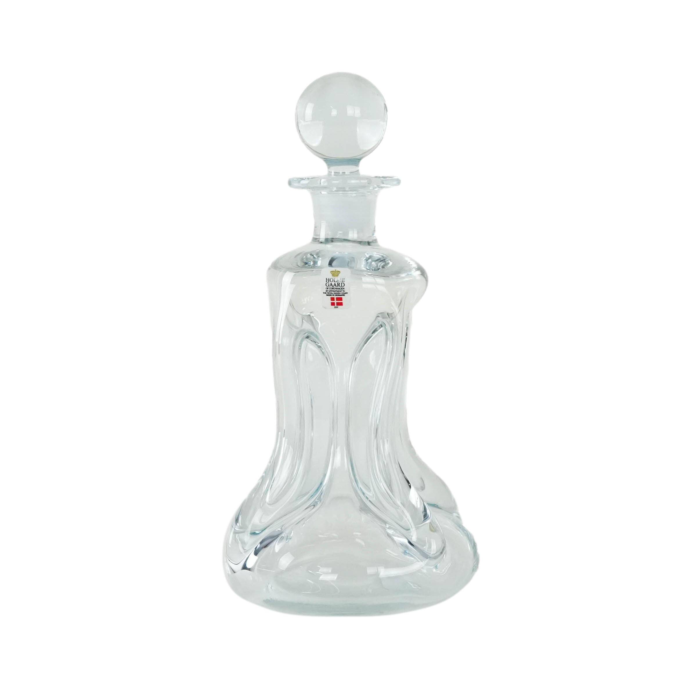 Glass carafe Kluk, Danish design, 1970s, manufactured by Holmegaard