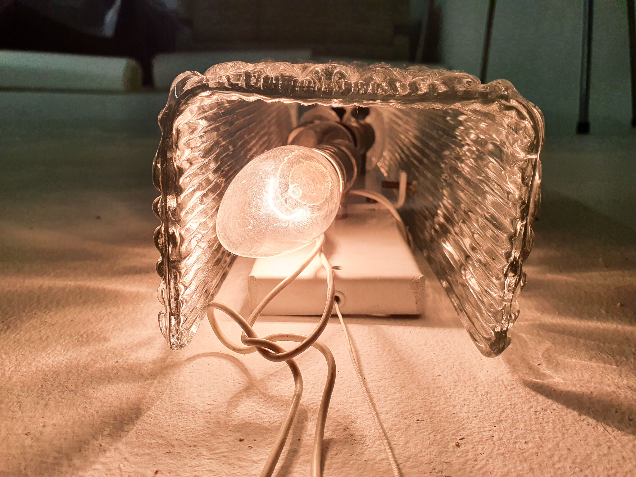 Glass Doria style wall light, The Netherlands 1960's