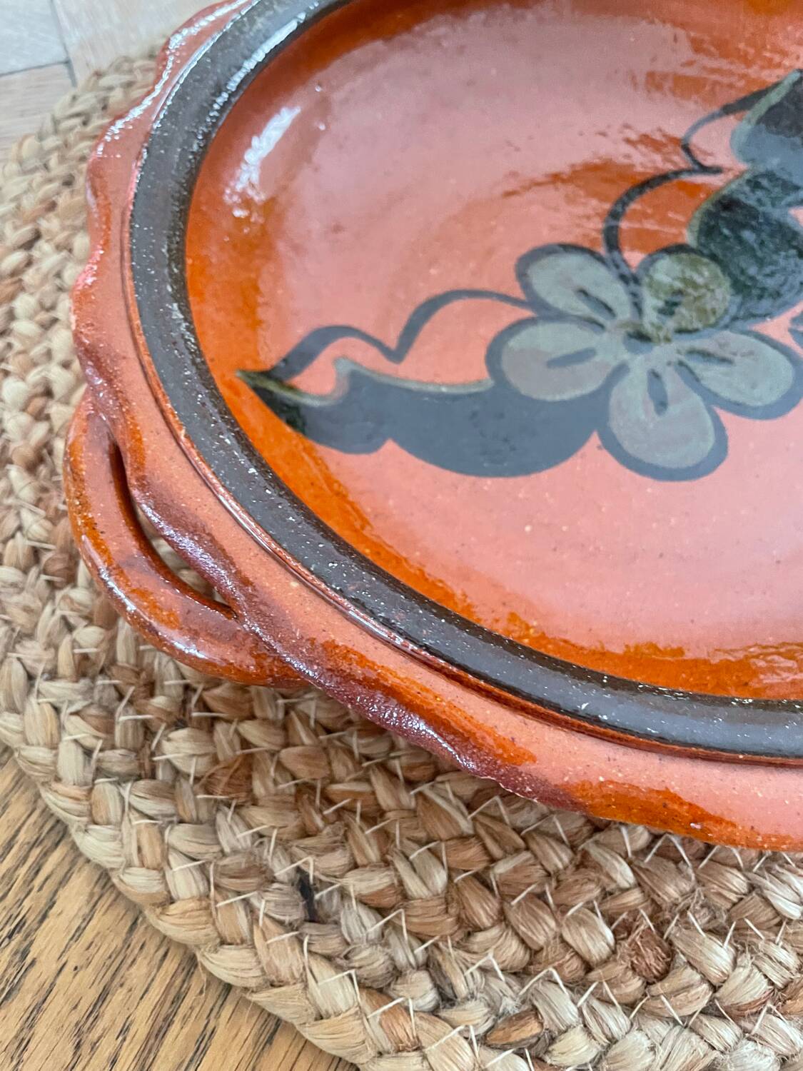 Vintage shallow dish in terracotta