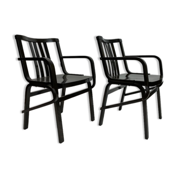 Fauteuils en bois plié noir par Ton