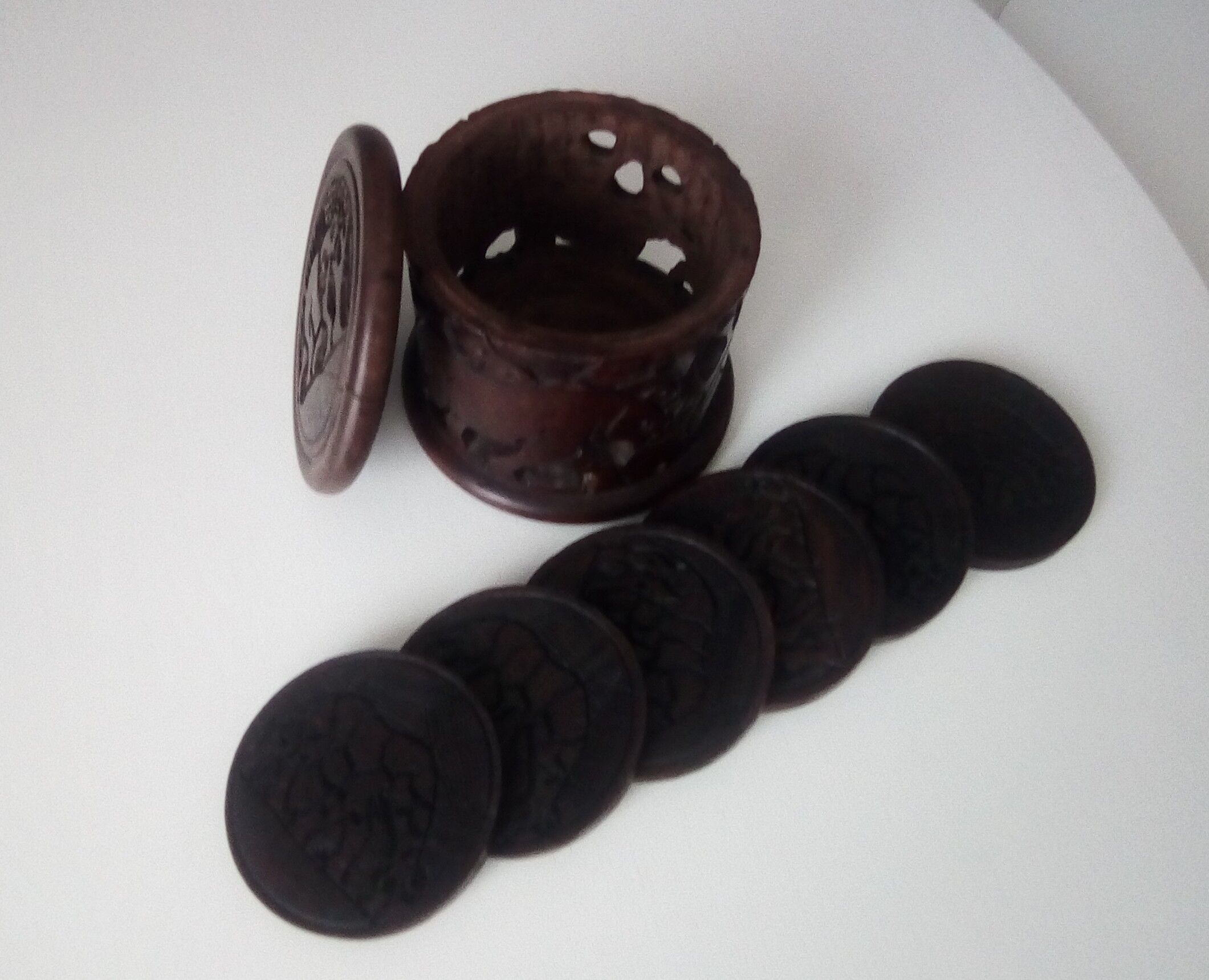 Set de sous verres en bois exotique