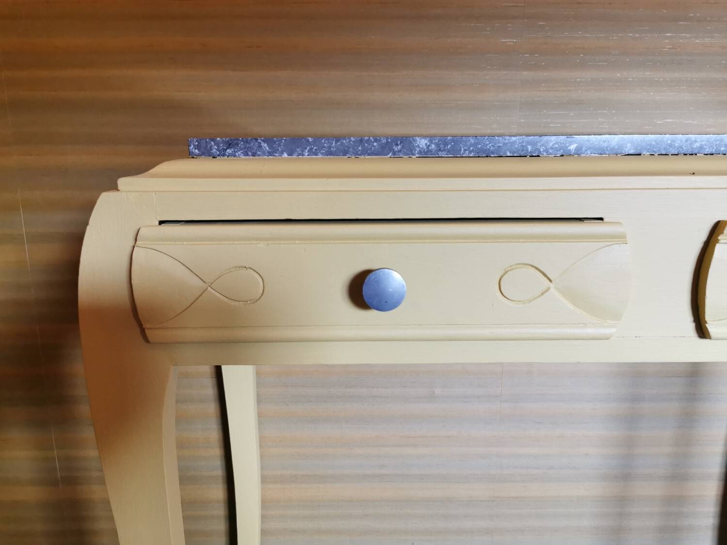 Grey marble art deco console