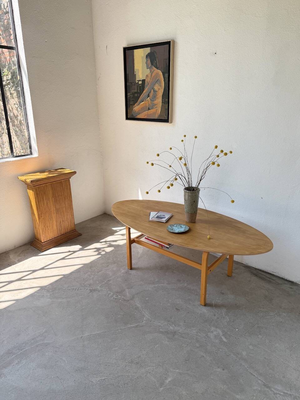 Oval coffee table beech 1980 Aalto Ikea