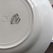 set of flat plates in lece of Lunéville 1960 décor Madeleine