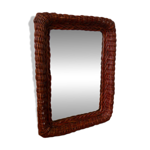 Miroir en rotin vintage