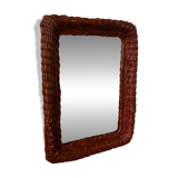 Vintage 1960s rattan mirror