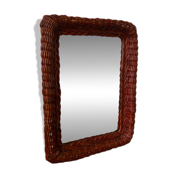 Vintage 1960s rattan mirror