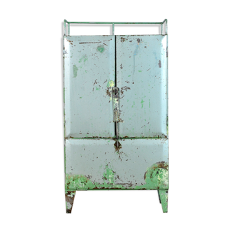 Industrial Iron Cabinet With 4 Drawers, 1960s