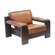 Chaise vintage Leolux en cuir épais couleur cognac par Harry de Groot fabriqué dans les années 60