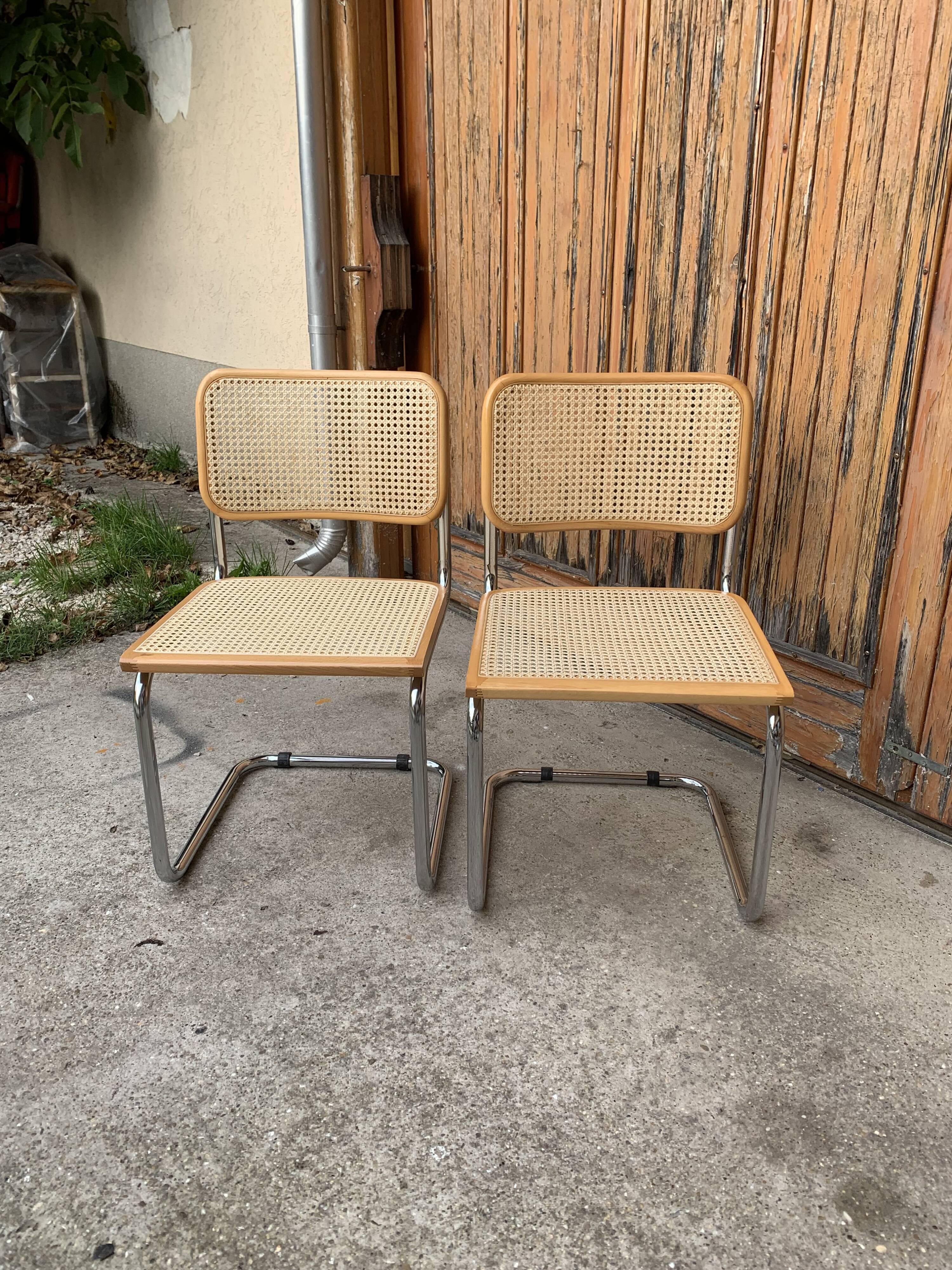 2  Mid century modern Cesca chairs Marcel Breuer