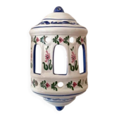 Vintage floral ceramic wall lantern