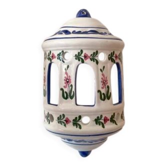 Vintage floral ceramic wall lantern