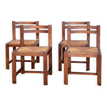 4 straw chairs.