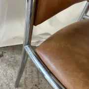 Set of 4 vintage tubular chrome chairs