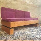 Old sofa design retro purple couch 60s