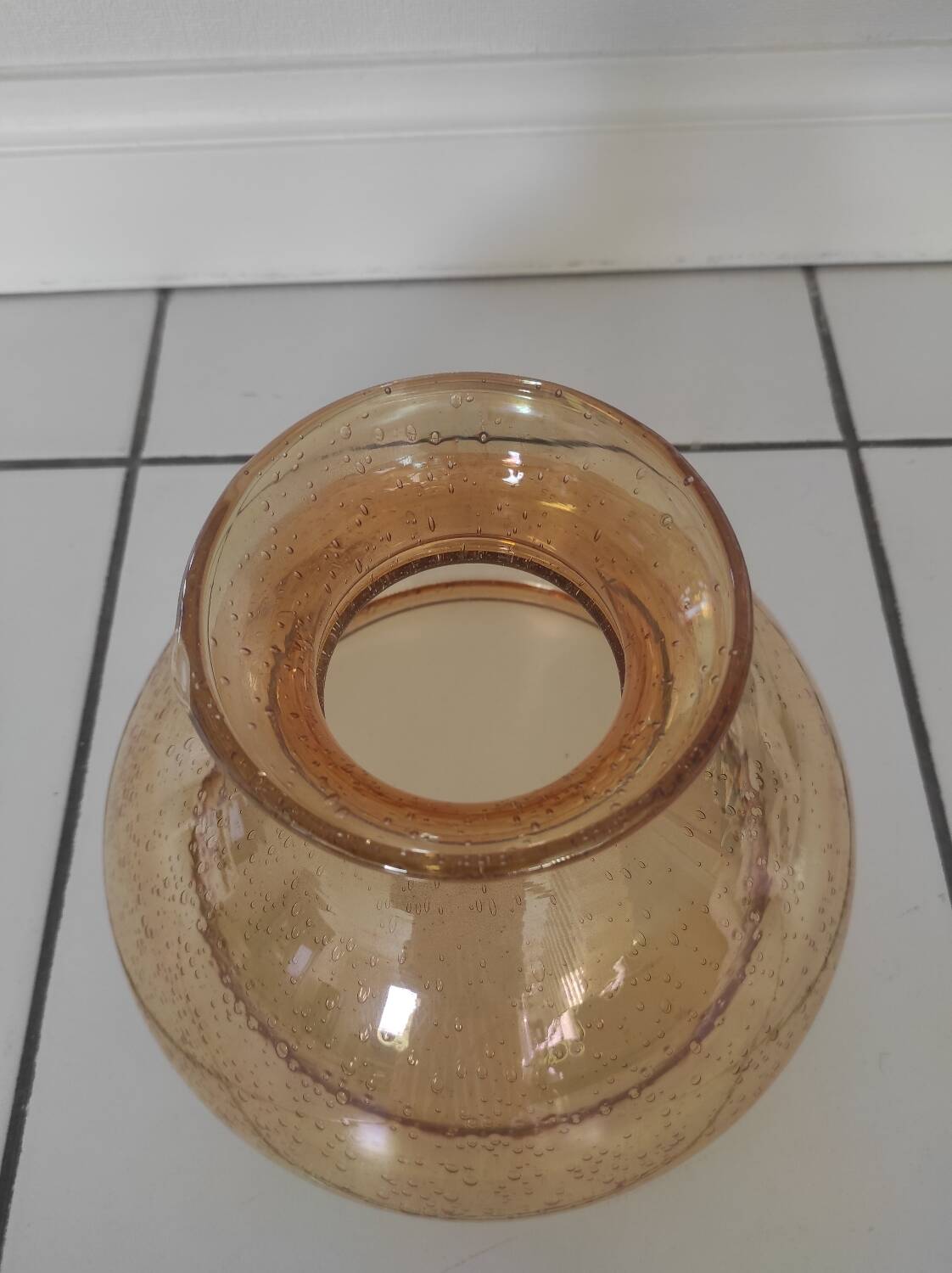 Yellow tinted glass lamp globe