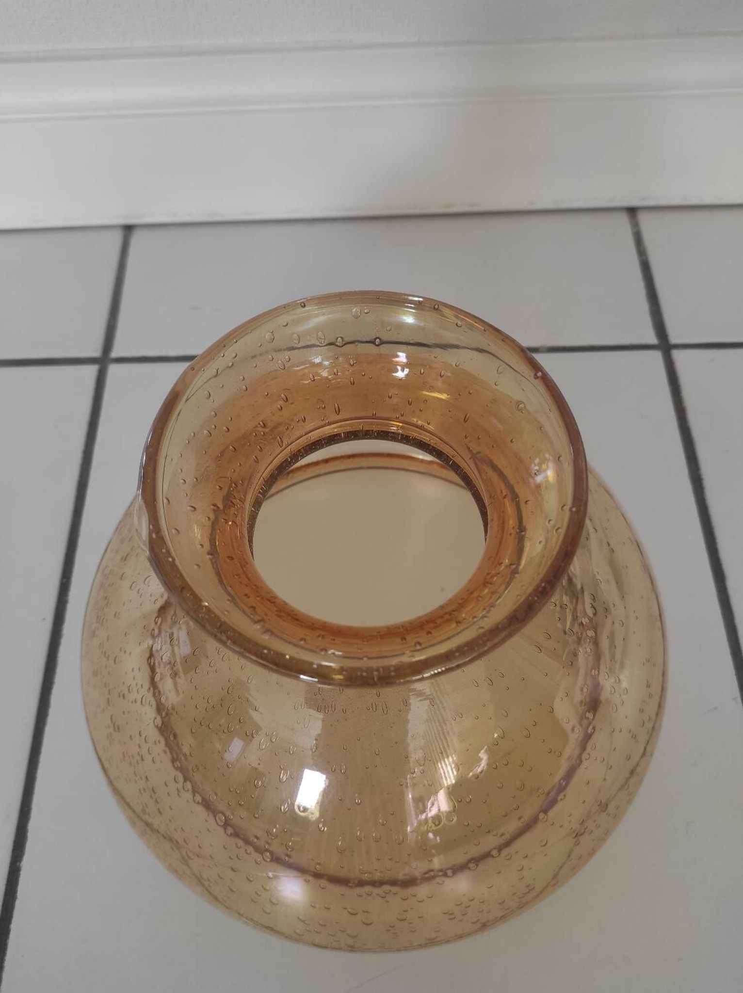 Globe de lampe en verre teinté jaune