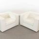 Pair of vintage Throw Away Armchairs by Willie Landels for Zanotta, white Vinyl