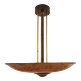 ceramic pendant light with elm burl effect