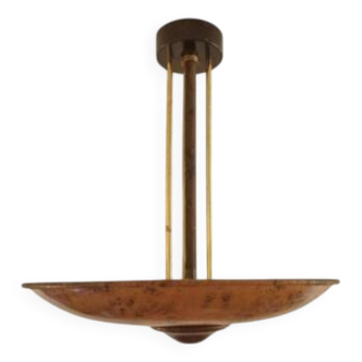 ceramic pendant light with elm burl effect